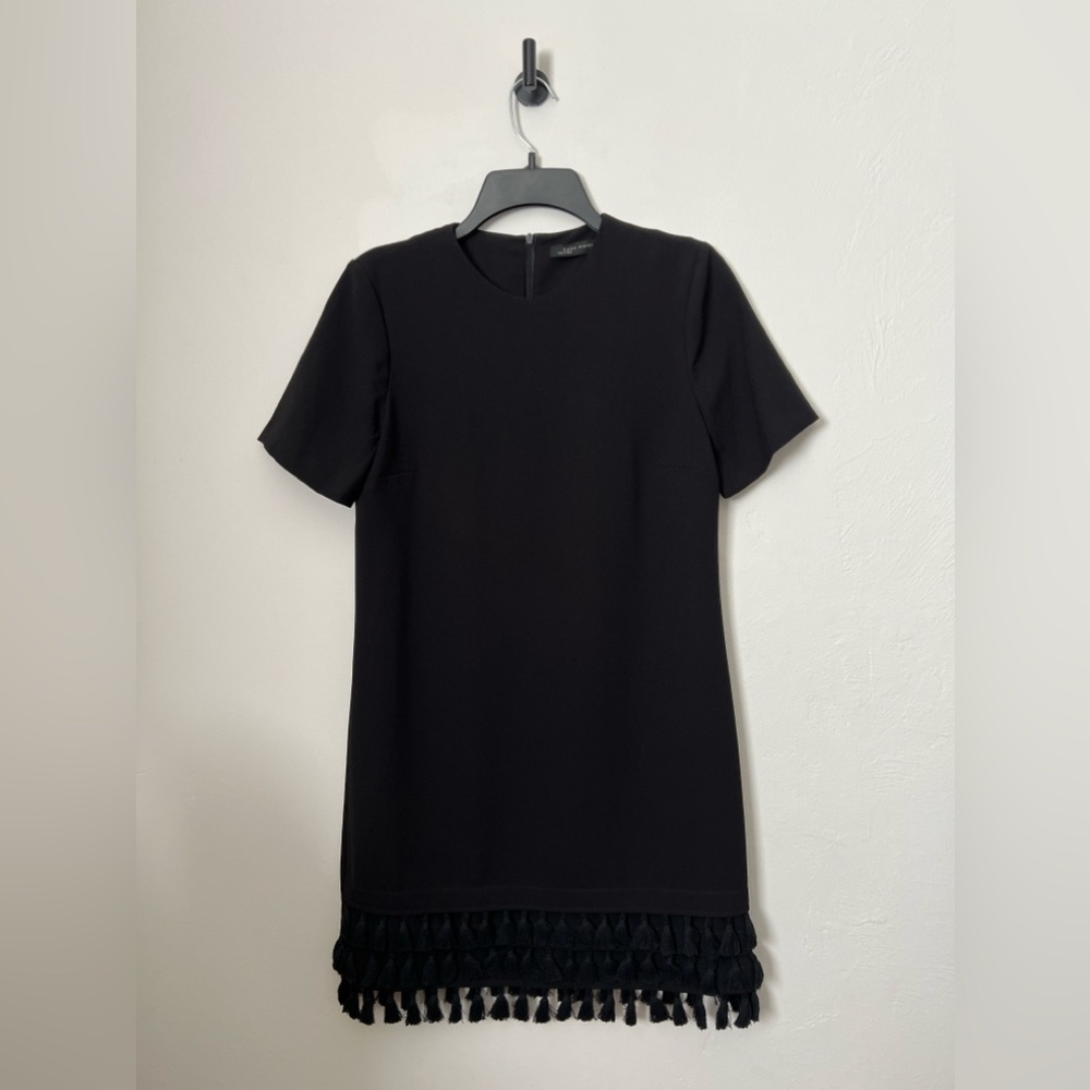 Zara Black Short Sleeve Dress with Tassels